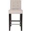 Thompson Taupe and Espresso 23.9 Inch Linen Counter Stool with Silver Nailheads