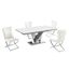 Titan Faux Marble 5-Piece Dining Set In Beige and Silver