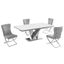 Titan Faux Marble 5-Piece Dining Set In Gray and Silver