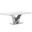 Titan Faux Marble Pedestal Dining Table In Silver