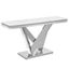 Titan Rectangle Faux Marble Console Table In Silver