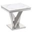 Titan Square Faux Marble End Table In Silver
