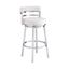 Titana 30 Inch Bar Height Swivel Bar Stool In White Faux Leather and Brushed Stainless Steel