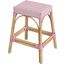 Tobias 24.5 Inch Rattan White And Pink Counter Stool