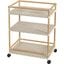 Tobias Outdoor Rattan and Metal 3-Tier Rattan Bar Cart In Beige and White
