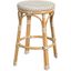 Tobias Outdoor Rattan and Metal Counter Stool In Beige and White