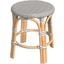 Tobias Rattan Round 18 Inch Stool In Gray and White