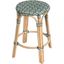 Tobias Rattan Round 24 Inch Counter Stool In Green