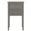 Toby French Gray End Table with 2 Storage Drawers
