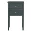 Toby Steel Teal End Table with 2 Storage Drawers
