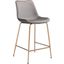 Tony Counter Chair Gray and Gold