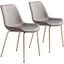 Tony Dining Chair Set of 2 Gray and Gold