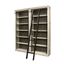 Toulouse 96 Inch Tall Wall Bookcase with Ladder In Aged Chateau White