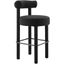 Toulouse Boucle Fabric Bar Stool In Black Black