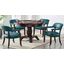Tournament Brown Round Folding Game Room Set with Teal Chairs