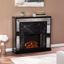 Trandling Mirrored Faux Marble Fireplace In Antique Silver FE1137859