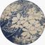 Tranquil Beige And Navy 5 Round Area Rug