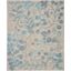 Tranquil Ivory And Turquoise 8 X 10 Area Rug