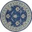 Tranquil Navy And Ivory 5 Round Area Rug