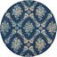Tranquil Navy And Light Blue 5 Round Area Rug