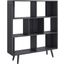 Transmit 7 Shelf Wood Grain Bookcase In Charcoal