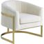 Traxmon Velvet Upholstered Accent Chair In Cream