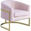 Traxmon Velvet Upholstered Accent Chair In Pink