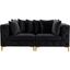 Tremblay Velvet Modular Sofa In Black