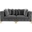 Tremblay Velvet Modular Sofa In Grey