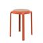 Tresse Stackable Round Poly Stool In Orange