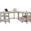 Trestle L-Shaped Desk In Chalked Chestnut