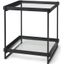 Trey Black Metal With Glass Accent Table
