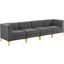 Triumph Channel Tufted Performance Velvet 4-Seater Sofa EEI-4348-GRY