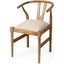 Trixie Natural Linen Seat Brown Wood Frame Dining Chair Set of 2