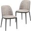 Tule Dining Side Chair Set of 2 with Sueade Fabric Seat and Steel Frame In Black and Charcoal