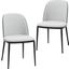 Tule Dining Side Chair Set of 2 with Velvet Seat and Steel Frame In Blue and Black
