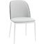 Tule Dining Side Chair with Velvet Seat and White Steel Frame In Blue and Black