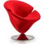 Tulip Swivel Accent Chair in Red and Polished Chrome