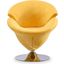 Tulip Swivel Accent Chair in Yellow and Polished Chrome