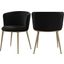 Tullymet Black Velvet Dining Chair Set of 2 0qb24355883