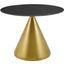 Tupelo 40 Inch Artificial Marble Dining Table In Black and Gold