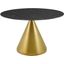 Tupelo 47 Inch Artificial Marble Dining Table In Black and Gold