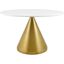 Tupelo 48 Inch Oval Dining Table In Gold and White