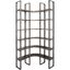 Turner I Curved Brown Wood And Black Iron Six Shelving Unit