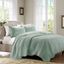 Tuscany Polyester Microfiber Solid Brushed Queen Coverlet Set In Seafoam