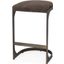 Tyson Brown And Gray Suede With Metal Frame Counter Stool