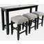 Urban Icon 4 Piece Counter Height 66 Inch Dining Table Set With Usb Charging In Black