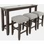 Urban Icon 4 Piece Counter Height 66 Inch Dining Table Set With Usb Charging In Merlot