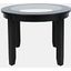 Urban Icon 42 Inch Round Glass Inlay Dining Table In Black