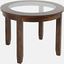 Urban Icon 42 Inch Round Glass Inlay Dining Table In Merlot